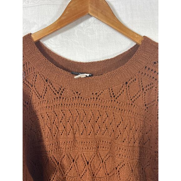 Vintage Sweater Medium Brown NEW Old Stock Open Knit Paul Harris USA - Picture 7 of 11